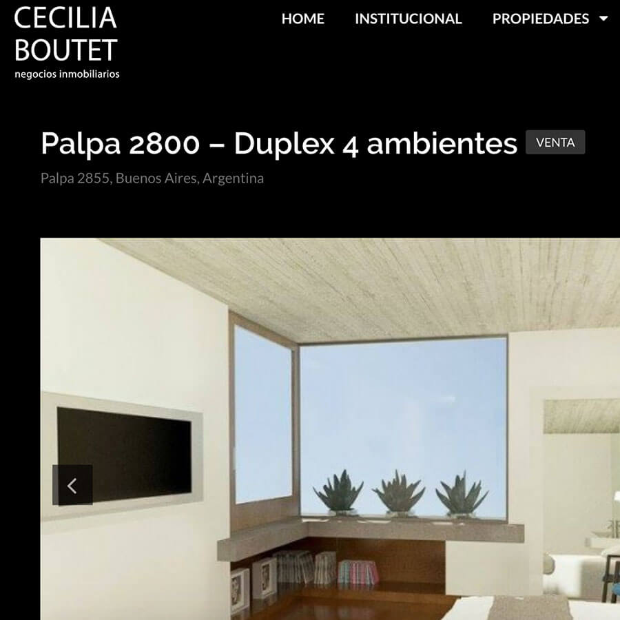Website. Cecilia Boutet - Negocios inmobiliarios